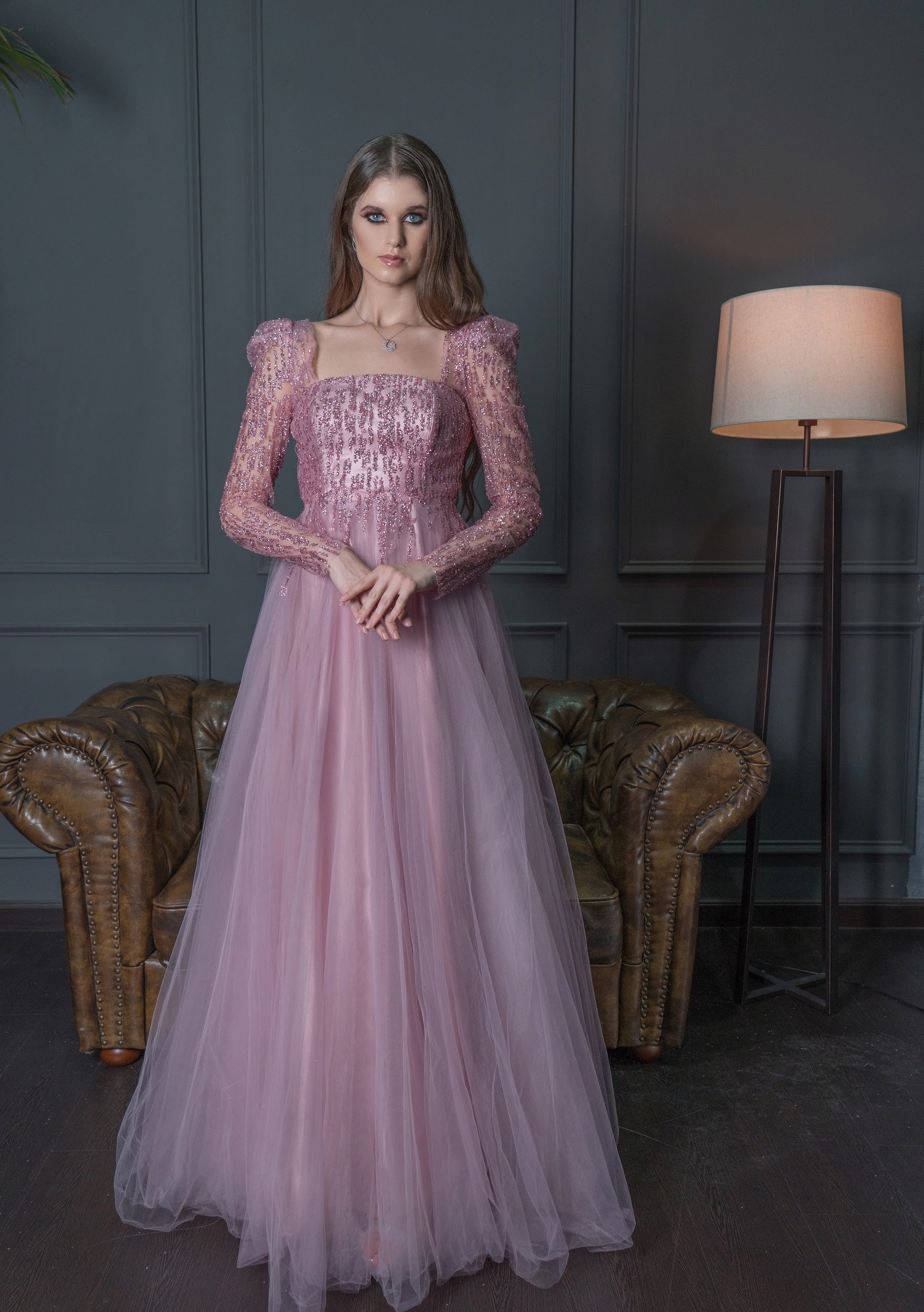 Shop Thread Work Cotton Pink Designer Gown Online : 197385 - Gown